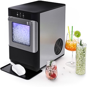 hOmeLabs Portable Countertop Stainless Steel Ice Maker with Touch Screen